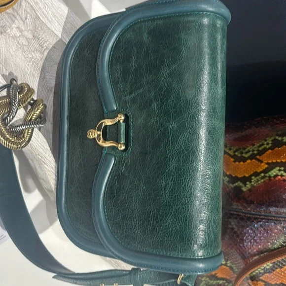 Claris Virot Jade Green Leather Manon Bag - Picture 3 of 6